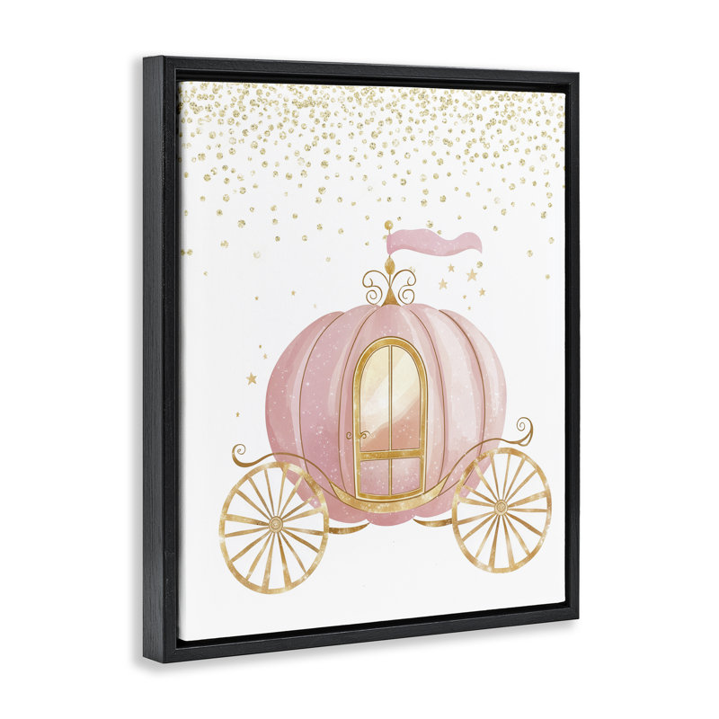 Princess Dreams Carriage Floating Frame, design by Christine Simpson Art, Jet Black Floater Frame, 21" H x 17" W