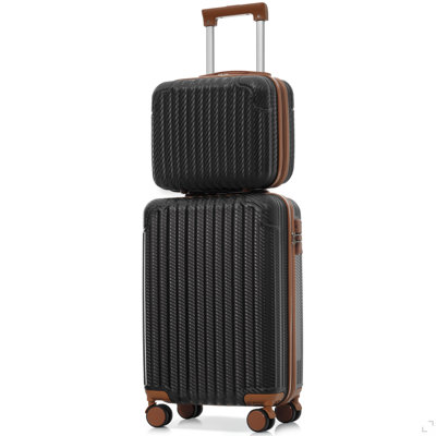 Ensemble de 2 valises rigides 2 pièces, valise légère en ABS, serrure TSA et roues pivotantes à 360 °, étui de transport 20 po + étui à cosmétiques 14 po