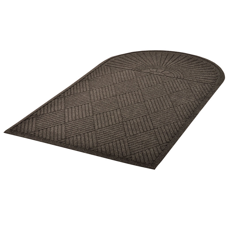 Tapis d'entrée antidérapant Canonero Sunburst, Anthracite, Demi-cercle 3 pi x 5 pi 10 po