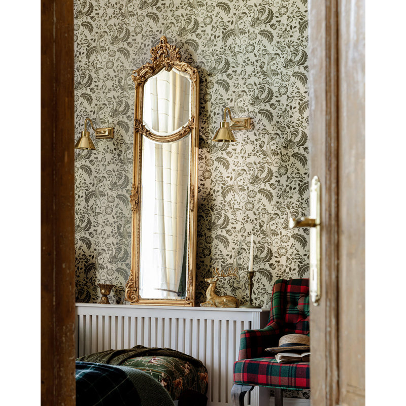Tyrol Apres-Ski Home Floral Wallpaper Roll, Taupe/Brown