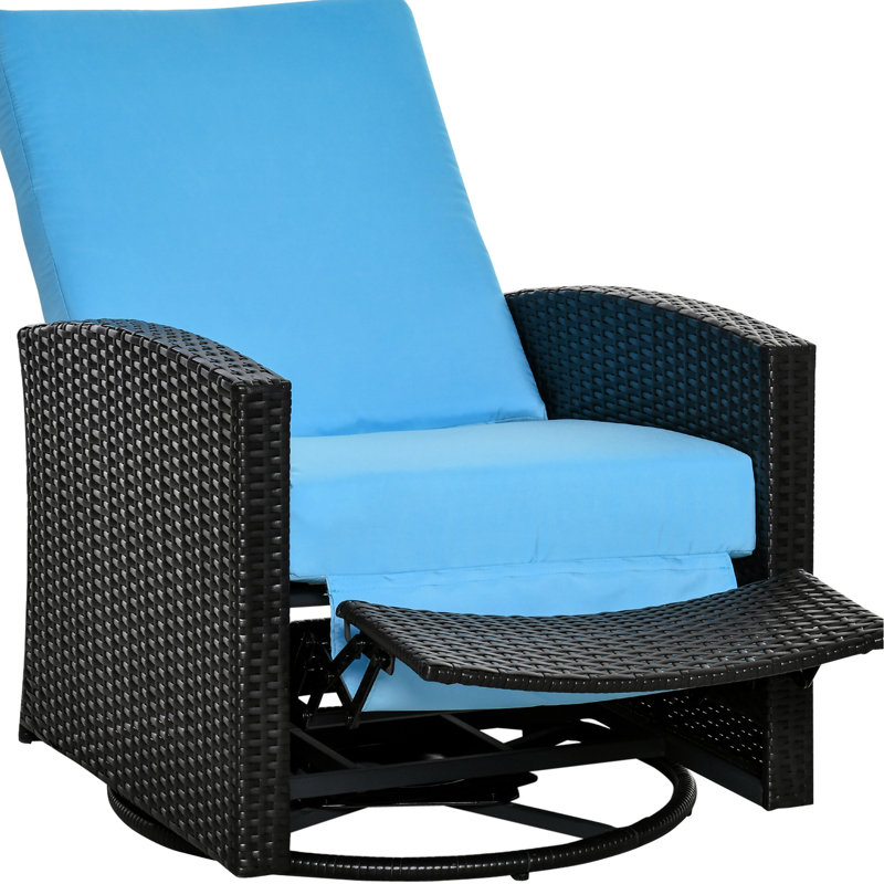 Fauteuil inclinable pour le patio - bleu, eau, balcon avec coussins épais, pelouse