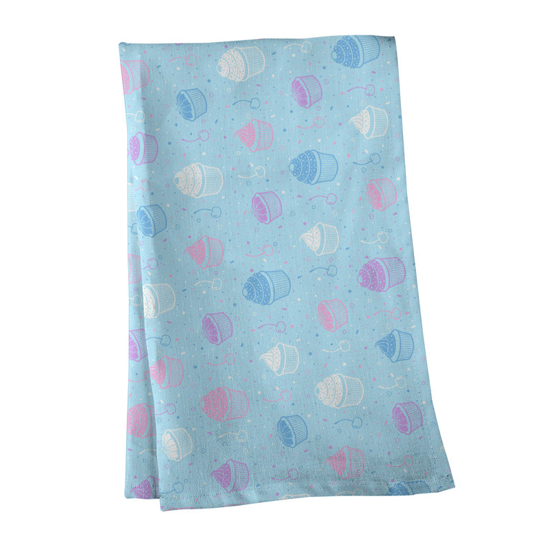 Serviette à thé classique à motif petits gâteaux Mcguigan, Sergé de coton, Bleu / blanc