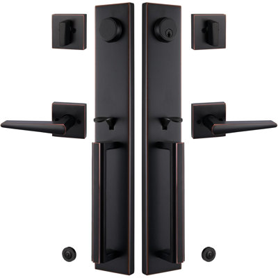 Handle With Lever And Deadbolt Reversible Entry Set