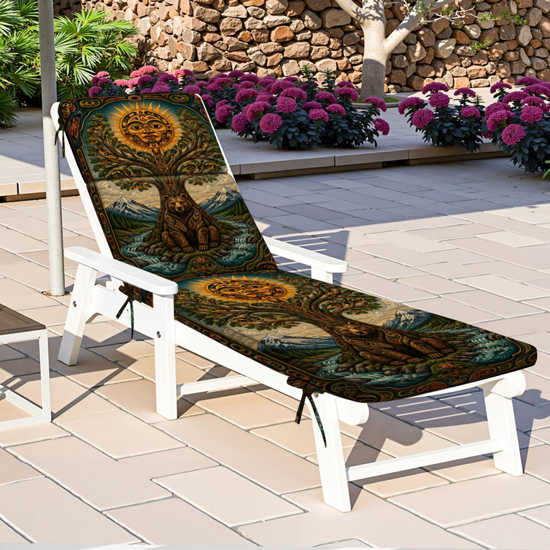  Coussin de patio extérieur d'extérieur 3 po Mystical Totem Tree Bear Spirit
