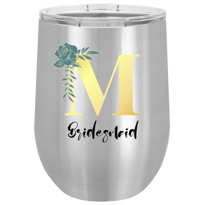 Initiale 12 oz. Tasse à vin sans pied en acier inoxydable