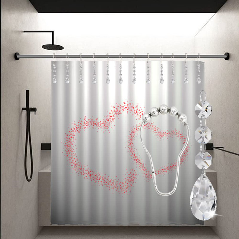 Anneaux de rideau de douche pour salle de bain, anneaux de rideau de douche en acier inoxydable résistants à la rouille en acier inoxydable 12PCS