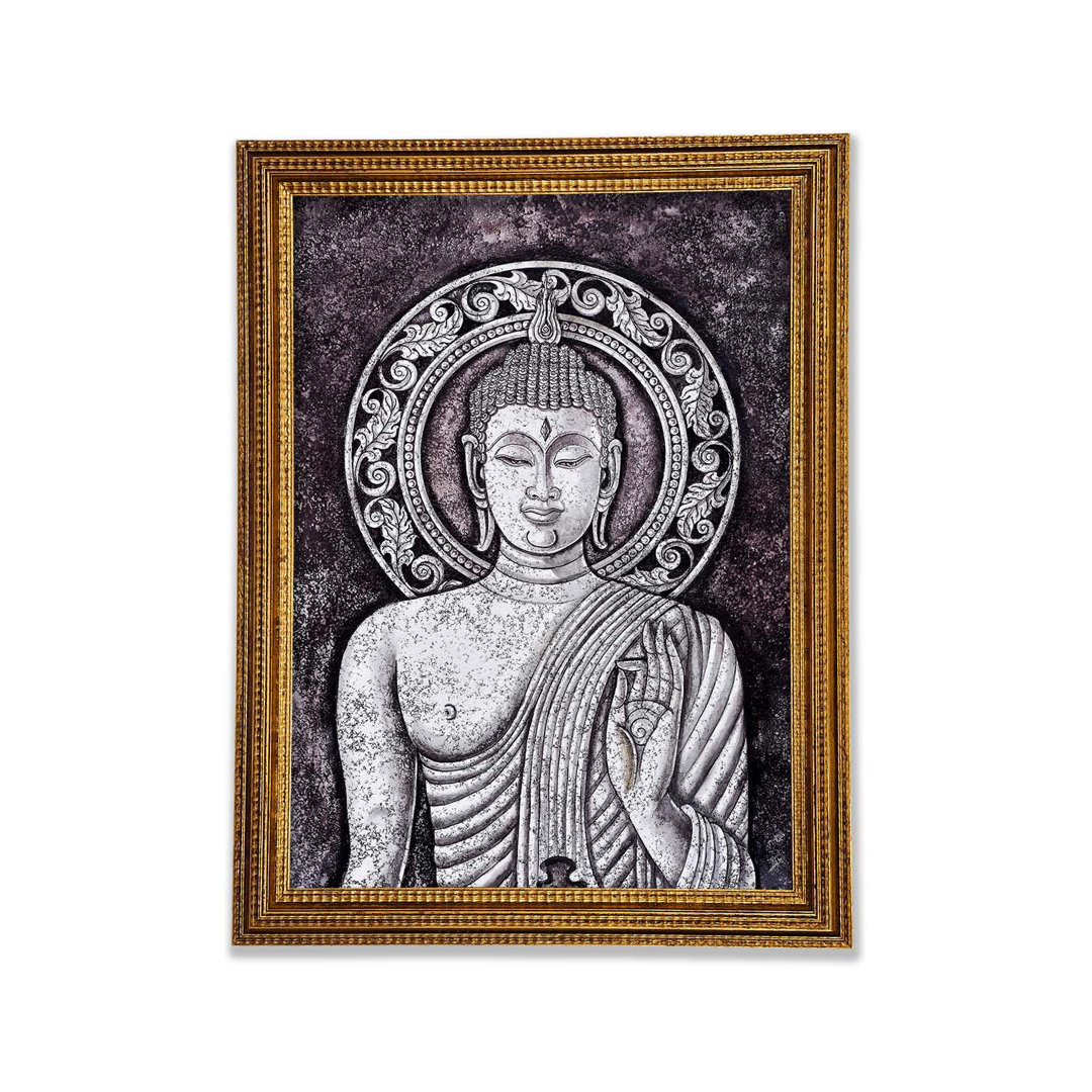 Buddha Schwarz - Einzelner Bilderrahmen Kunstdrucke