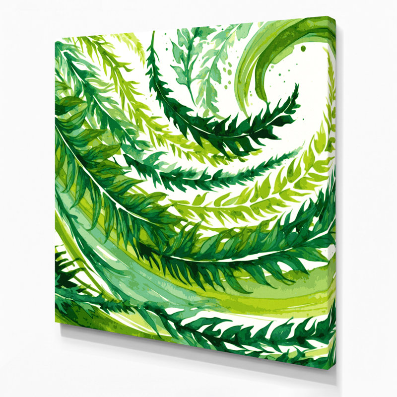 Légumes, art mural sur toile vert Mizuna, 12" H x 12" W