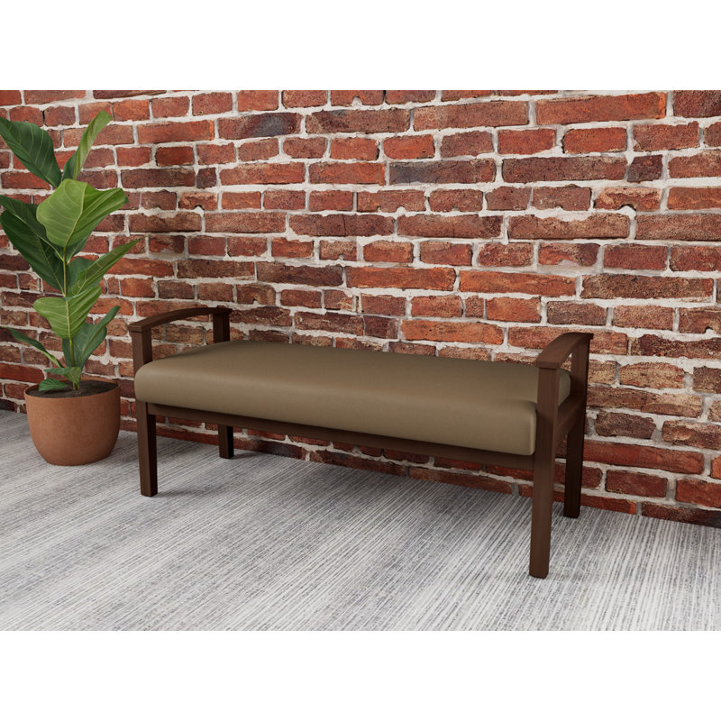 Banc en bois massif Amherst, Patriot Plus taupe, Noyer Riftwood