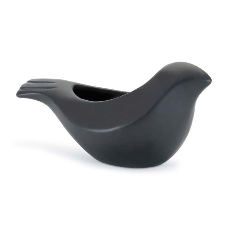 Black Ceramic Bird Containers