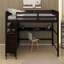 Lit mezzanine double avec tiroirs, bureau et tablettes-889817606