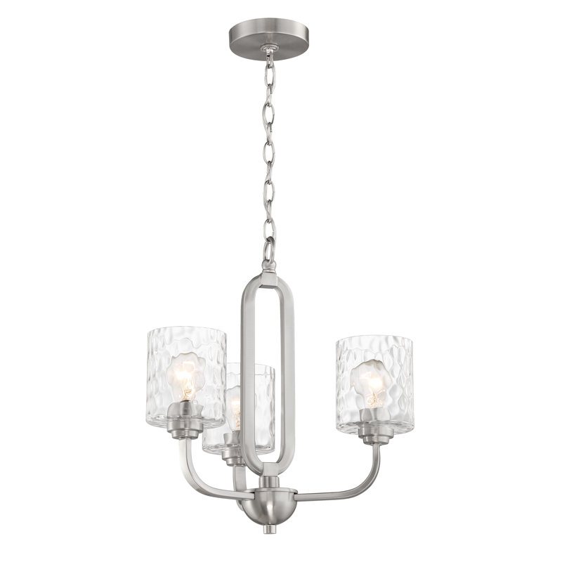 Lustre classique unique à 3 lumières Mafaz, Nickel