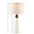Triangular Ceramic And Wood Table Lamp