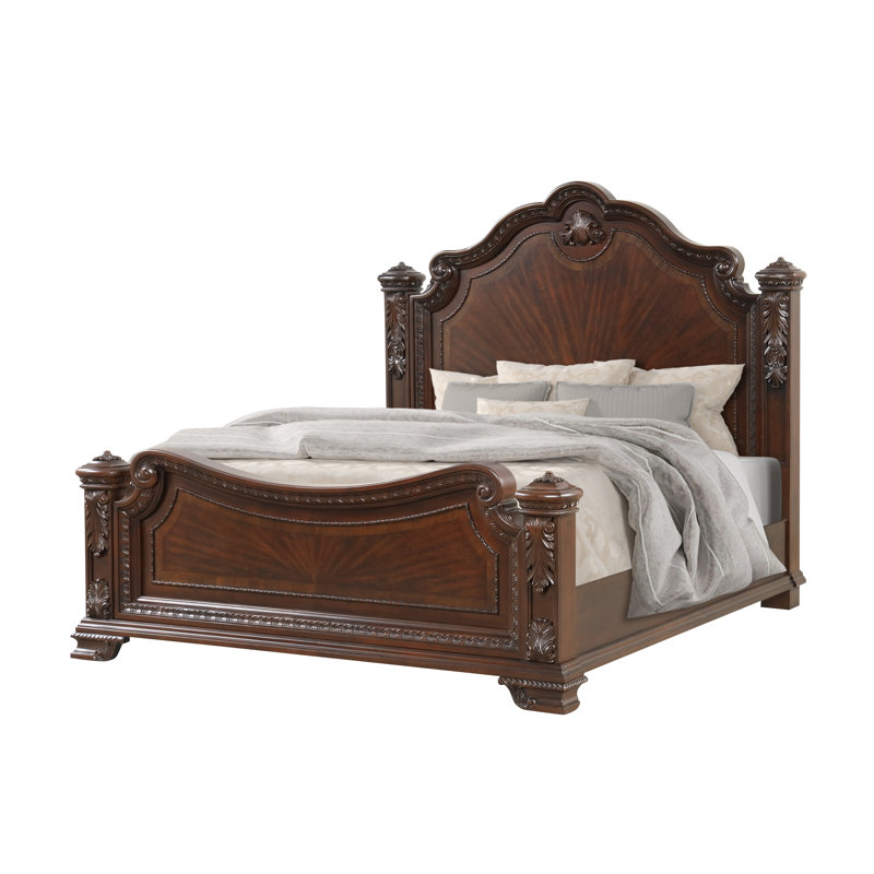 Bharata Bedroom Set, King, 5 Pcs: Bed, 2 Dressers, Mirror, Nightstand
