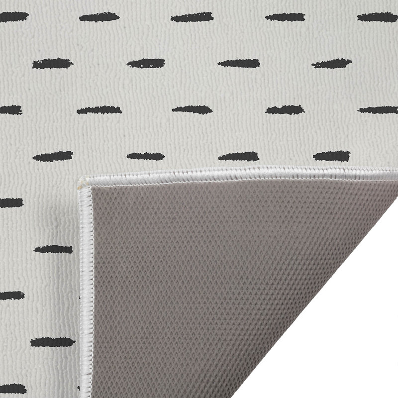 Tapis de toilette rectangulaire absorbant et antidérapant Long Drop, 21" L x 34" W, Ivory/Charcoal