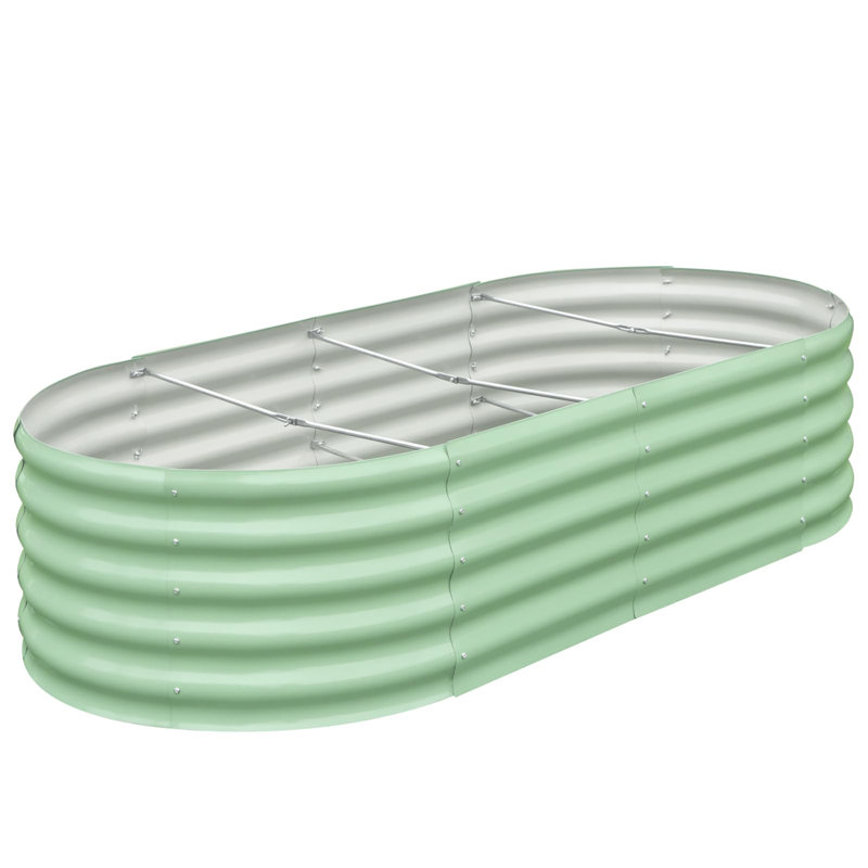 Lit de jardin surélevé galvanisé pour l'extérieur, H 17 po x l 70,8 po x P 35,4 po, Vert