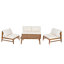 Ensemble de conversation d'extérieur en bois d'acacia 4 pièces avec coussins Lona