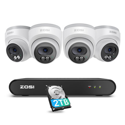 8CH 4MP PoE Security Camera System with Outdoor Cameras, AI Human Detection, One-Way Audio, 2TB HDD