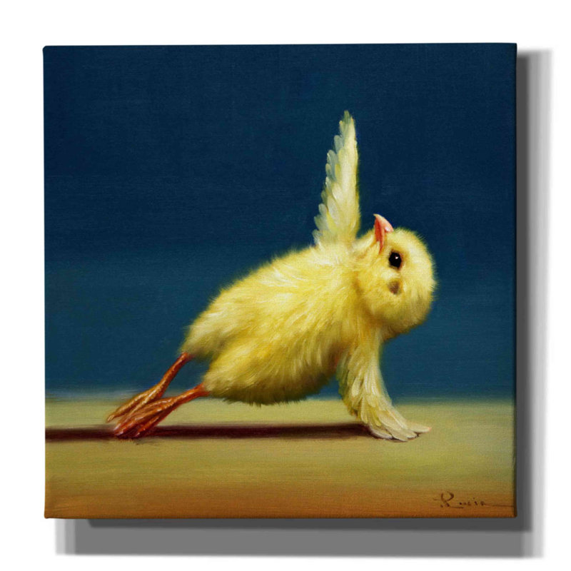 «Yoga Chick Side Plank» par Lucia Heffernan, reproduction sur toile tendue, H 12 po x l 12 po x P 0,75 po