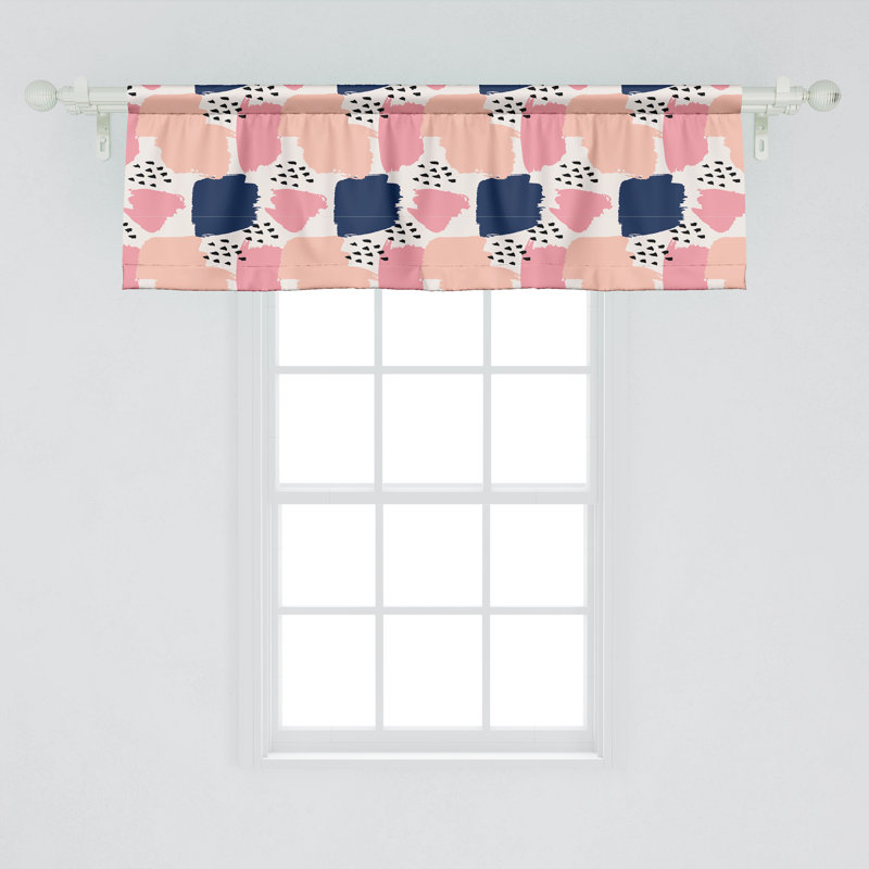 Multicolore cantonnière bleu marine et rosé Ambesonne