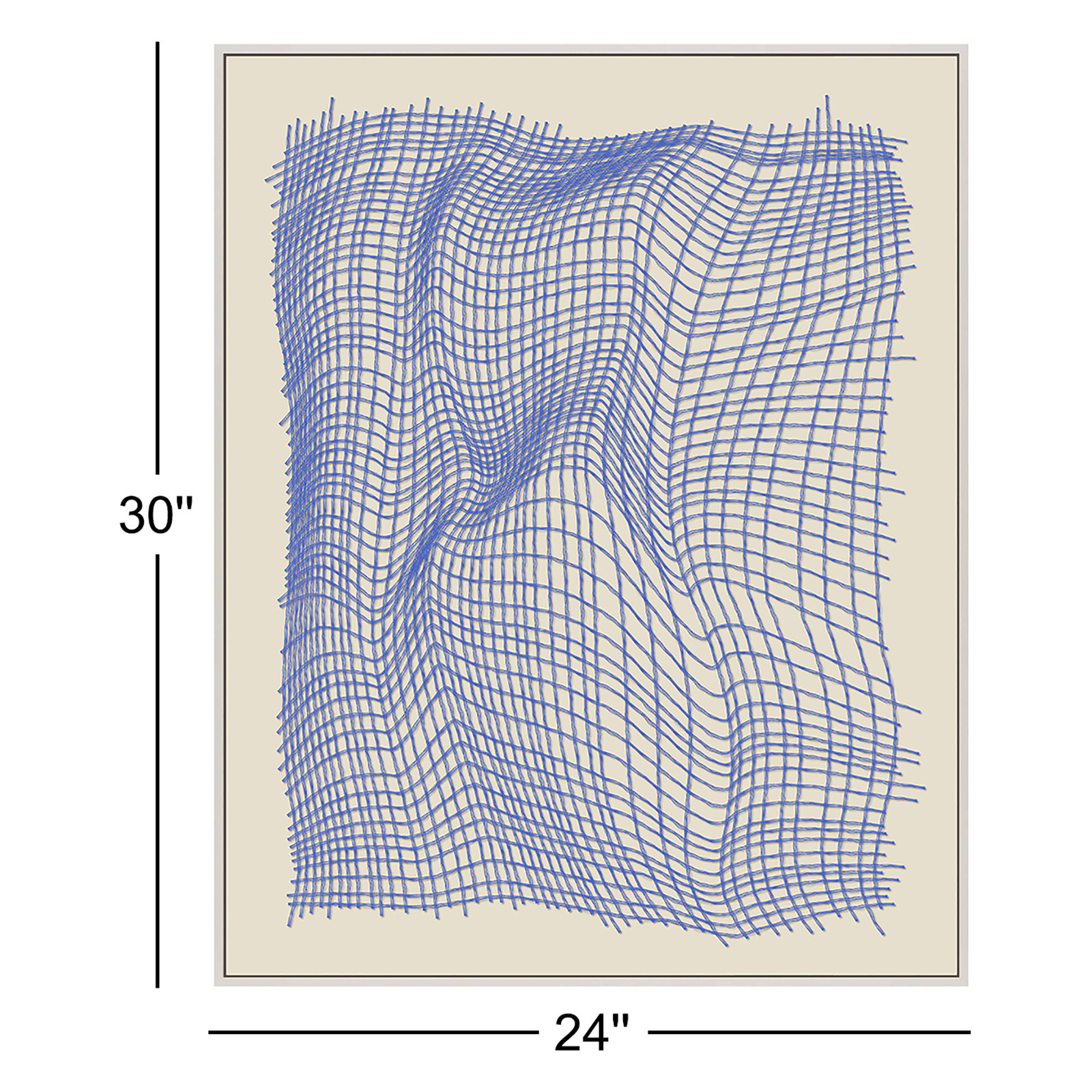 Netting by Jacques Pilon, White Single Structure Framed Canvas, 30" H x 96" W x 1.25" D