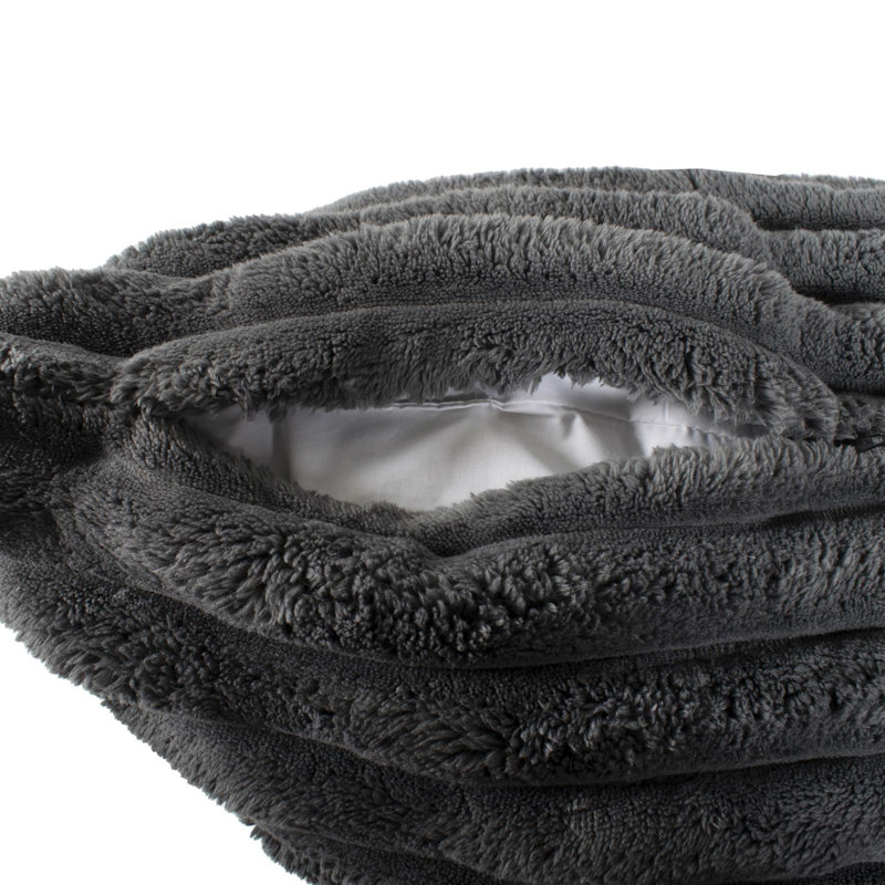 Oreiller Shar Pei , Gris anthracite, Carré 20 po, Polyester