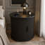 Table de chevet cylindrique moderne à 2 niveaux avec station de recharge et porte coulissante-509215072-509215074