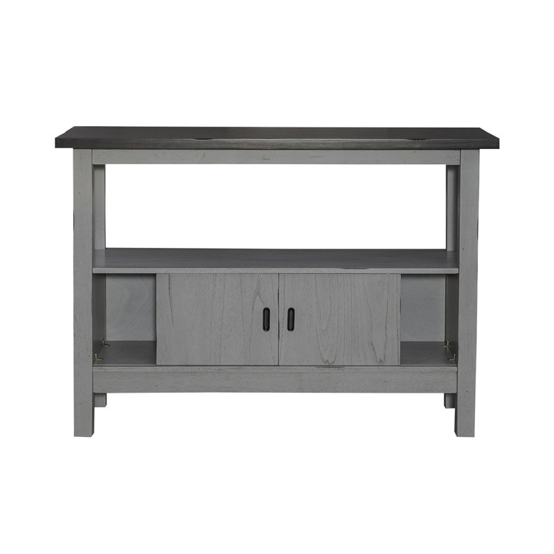 Vaisselier de 52 po de large avec portes coulissantes et rangement pour bouteilles de vin Ashby