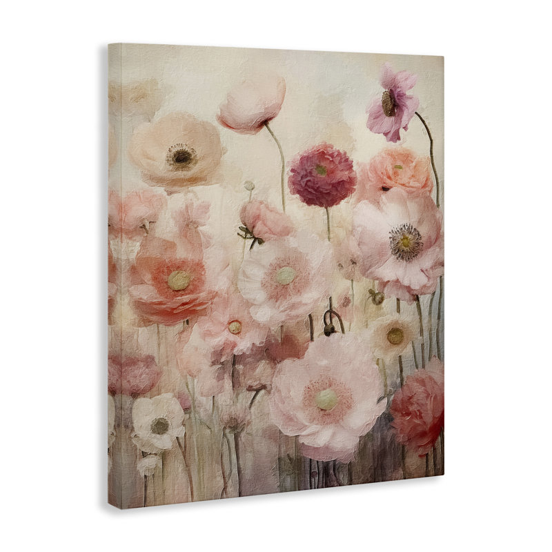 Art mural sur toile Blush Flower Garden par RileyB, H 40 po x l 30 po