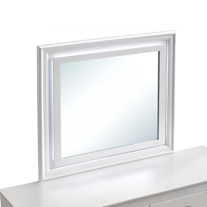 Miroir Verona, blanc perle