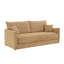 Canapé en tissu chenille texturé beige avec coussins décoratifs