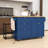 Farmhouse Rolling Kitchen Island with Drop Leaf, Storage Cabinet, Drawers, Power Outlet and 2 Stools-740859528