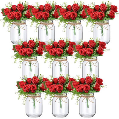 Ensemble de centre de table 10 pièces Red Rose Mason
