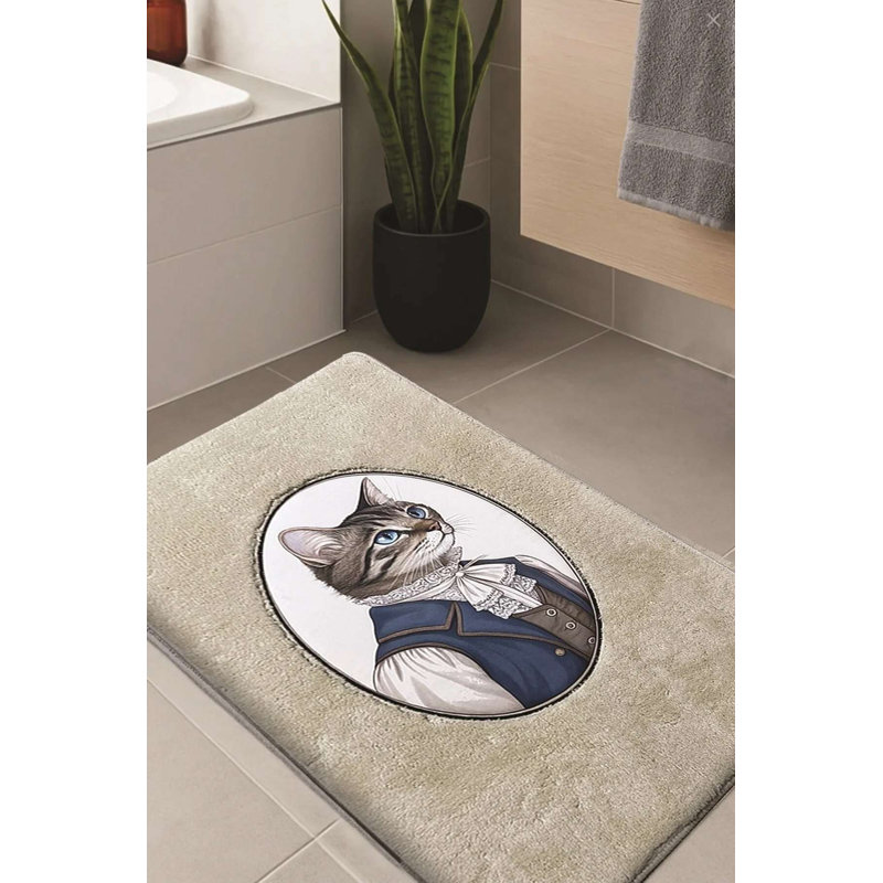 Luxueux tapis de bain antidérapant, couleur pierre, 23,6 po x 39,4 po | 100% polyester, hauteur des poils de 0,5 à 0,5 po | Lavable à la machine, base à pois durable, douce et confortable, parfaite pour la décoration de salle de bain et la sécurité