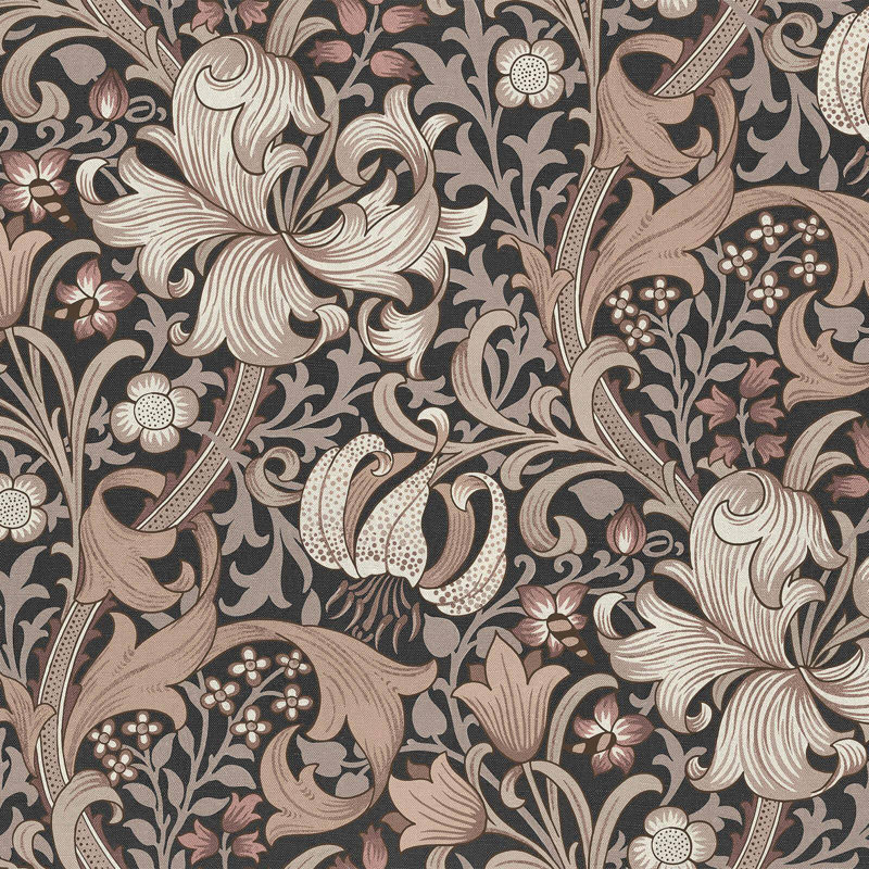 GOLDEN LILY Wallpaper - Black 9'10" - full height wallpaper