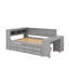 Lit de jour double avec tablettes de rangement, tiroirs, lit gigogne, station de charge, lumière DEL, bureau et armoire-712941182