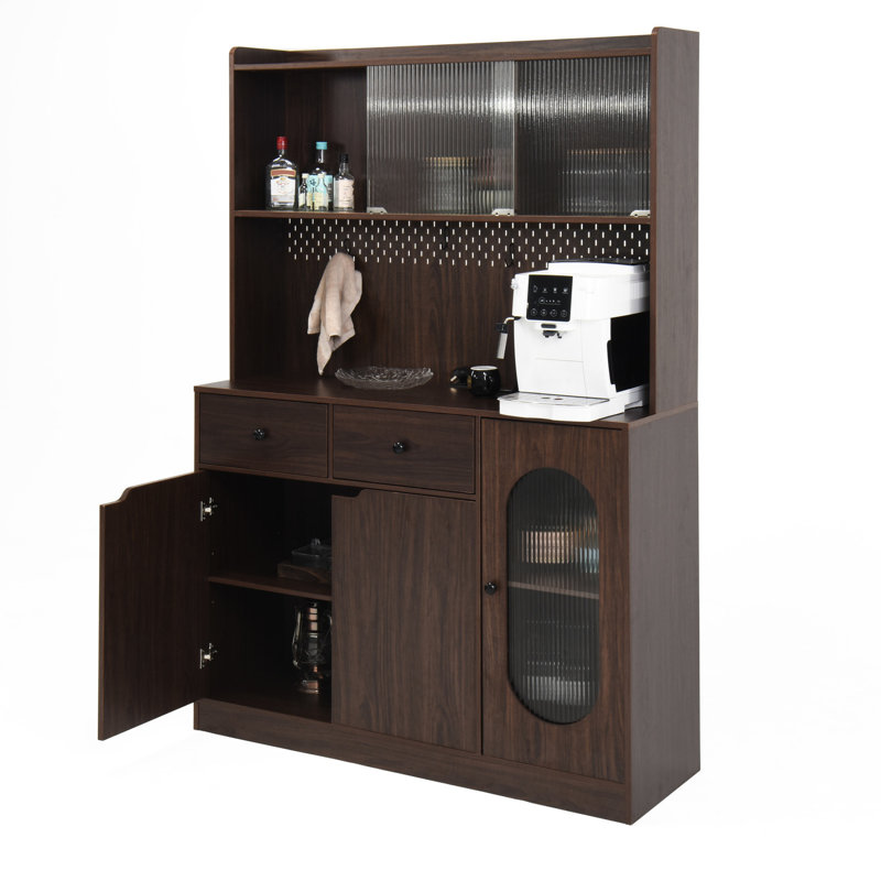 Grande armoire de cuisine pour grande capacité de 71 po avec trous en fil métallique et rangement ordonné, articles d'espace