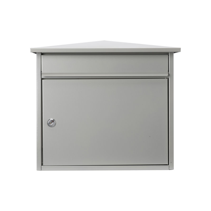 Mersey Wall Mounted Galvanised Steel Lockable Weatherproof Post Box - 39x35x20cm, Silver