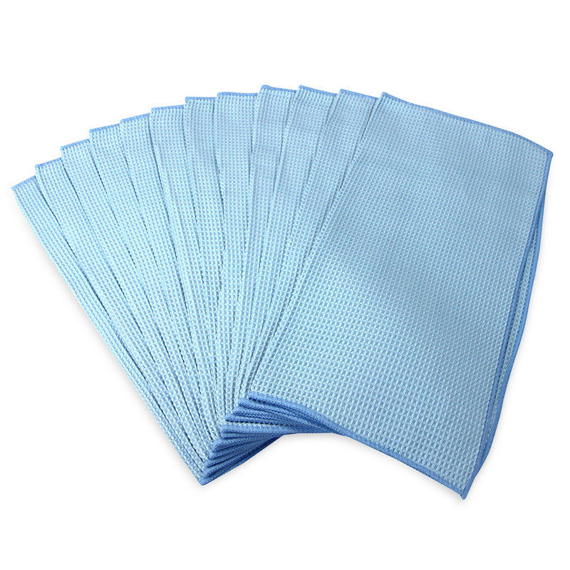 Smart Choice Microfiber Waffle Cleaning Cloths (Pack of 12), Blue