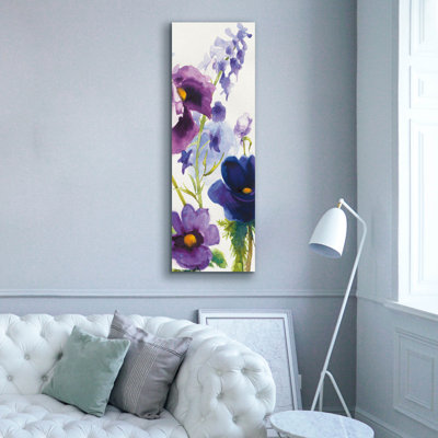 «Blue and Mauve Mixed Garden 1 panneau 2» par Shirley Novak, art mural sur toile
