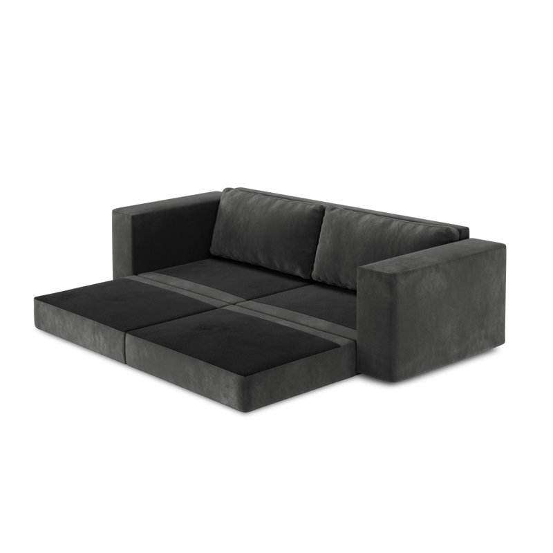 Donatella 4 Seater Velvet Sofa Bed, Grey