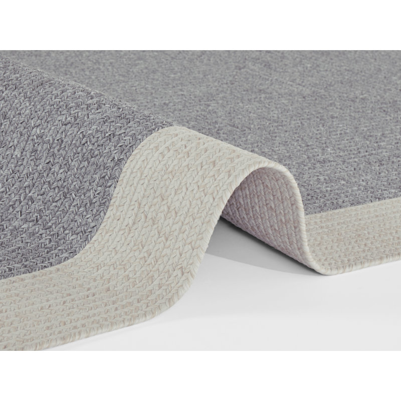 Machine Woven Gray/Cream Indoor/Outdoor Use Rug, Rectangle 80 x 150cm