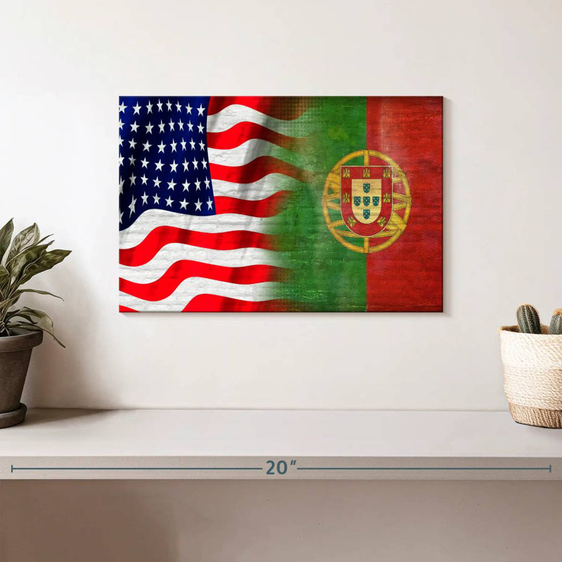 'USA And Portugal, 8" H x 12" W