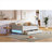 Upholstered Solid Wood Twin XL Daybed, Under-Bed Storage Sleeper with LED Accent Lighting, Soft Beige-1440952579