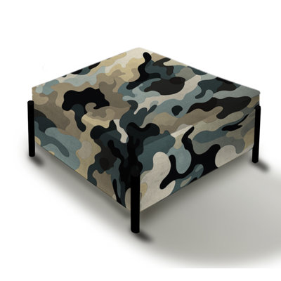 Industrial Fusion - Camouflage Large Square Ottoman