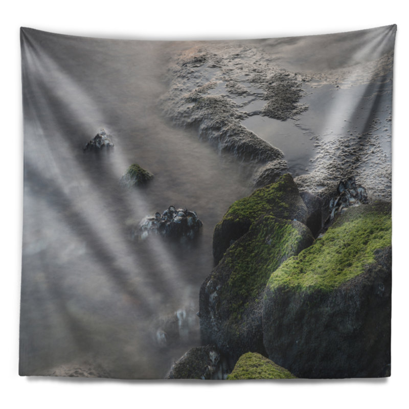 Seashore, roches vertes dans la magnifique tapisserie du littoral de Sydney, H 50 po x l 60 po