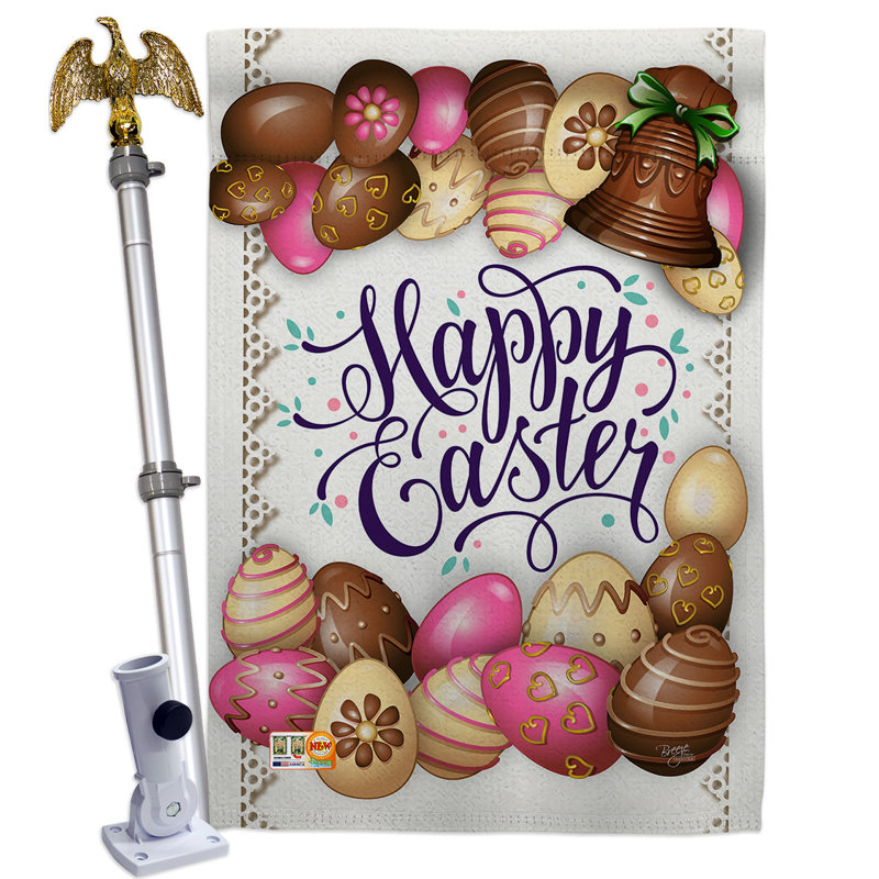 Ensemble de drapeaux en polyester 2 faces 40 "x 28" Pâques Sweet Chocolate