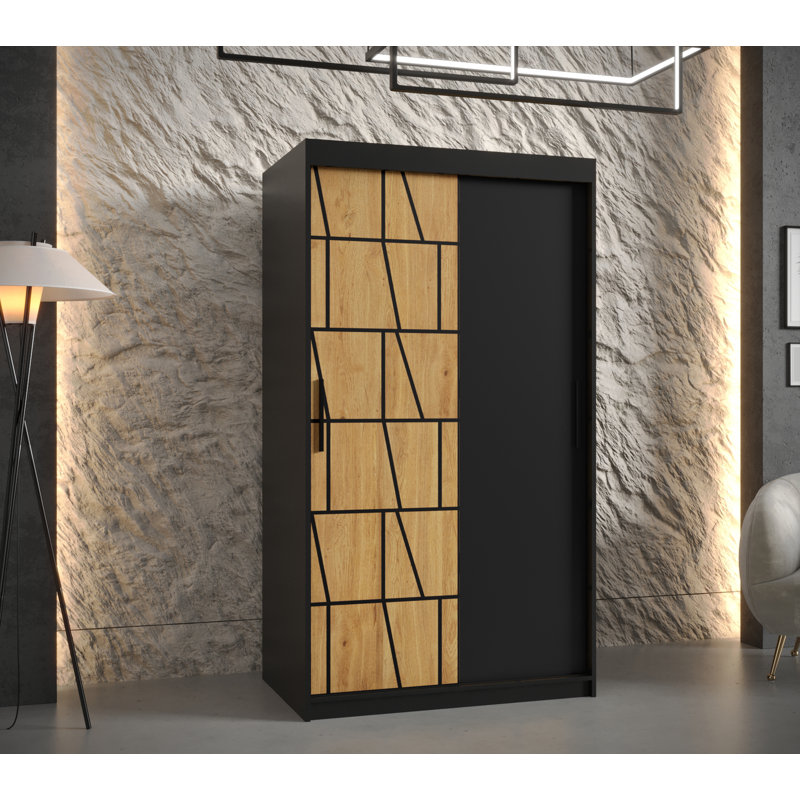 Aros 1 Door Manufactured Wood Wardrobe, 200cm H x 100cm W x 62cm D