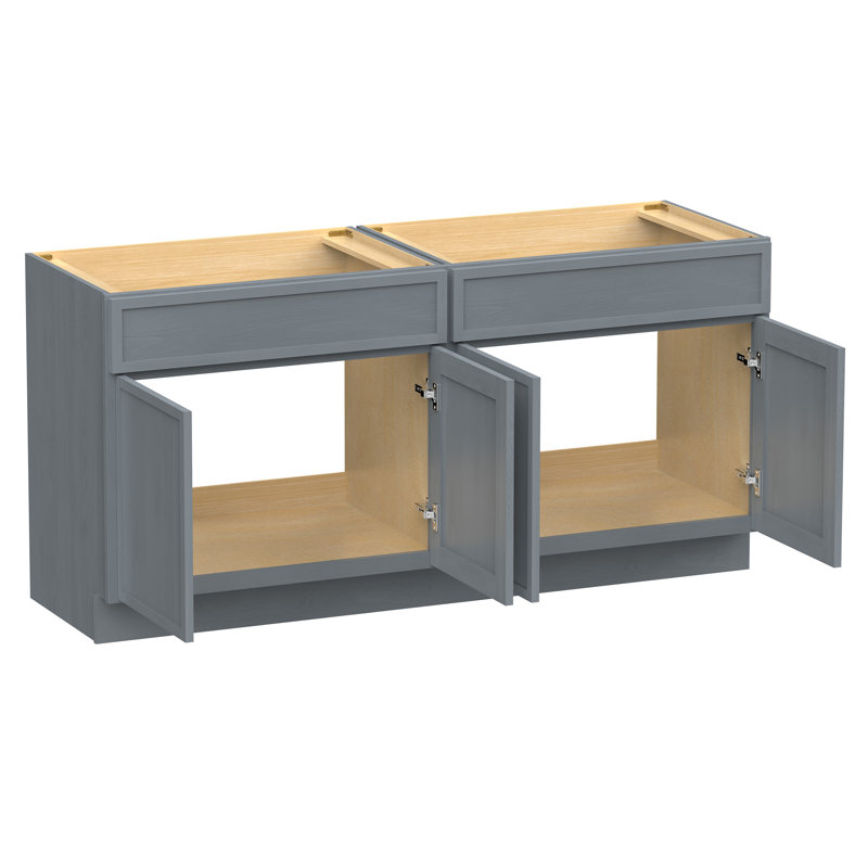 Base de meuble-lavabo double 78 po seulement, Argent argent
