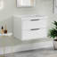 24" Wall Mount Single Bathroom Vanity Base Only, 2 Soft-close Drawers, Zinc Alloy Hardware-99358133